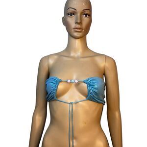 Dolls Kill / Club Exx Cosmic Metallic Bra Top Bandeau Size XS Stars